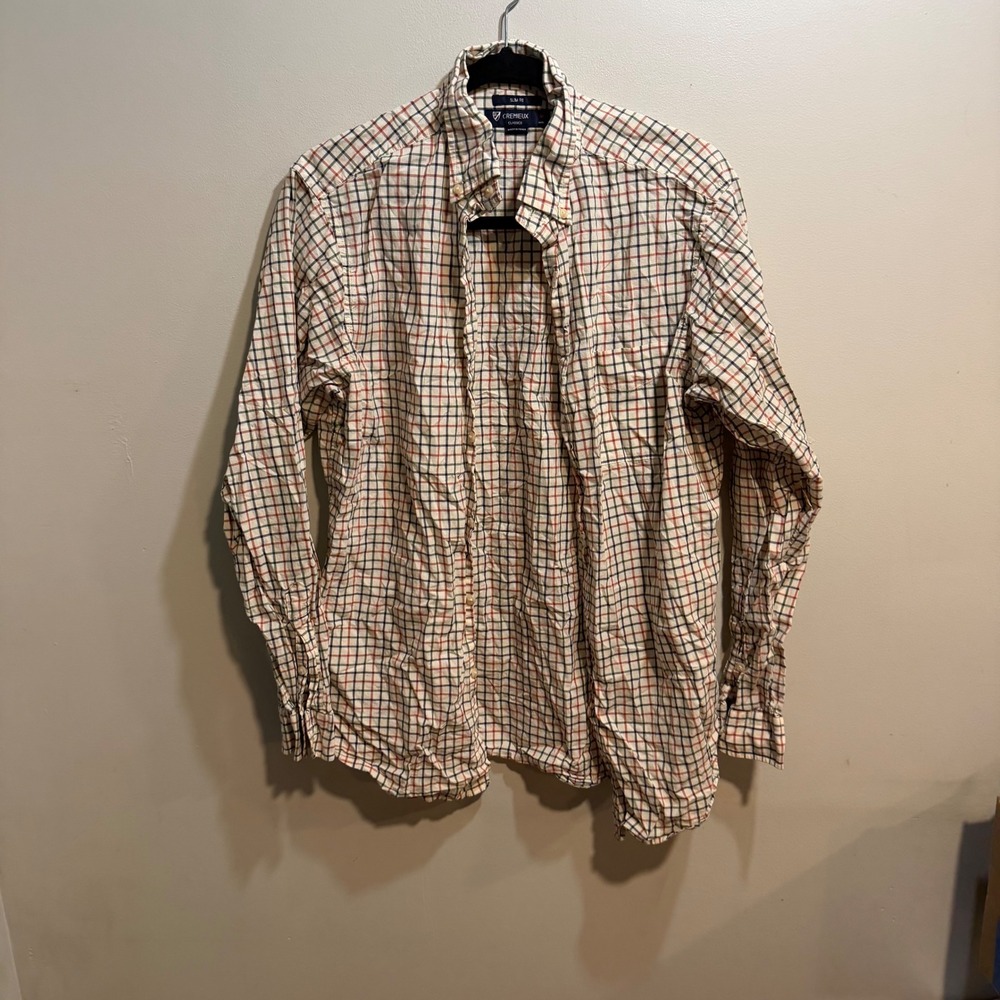 Cremieux Classics Mens Slim Fit Cotton Tattersall Check Button Down Shirt Size M